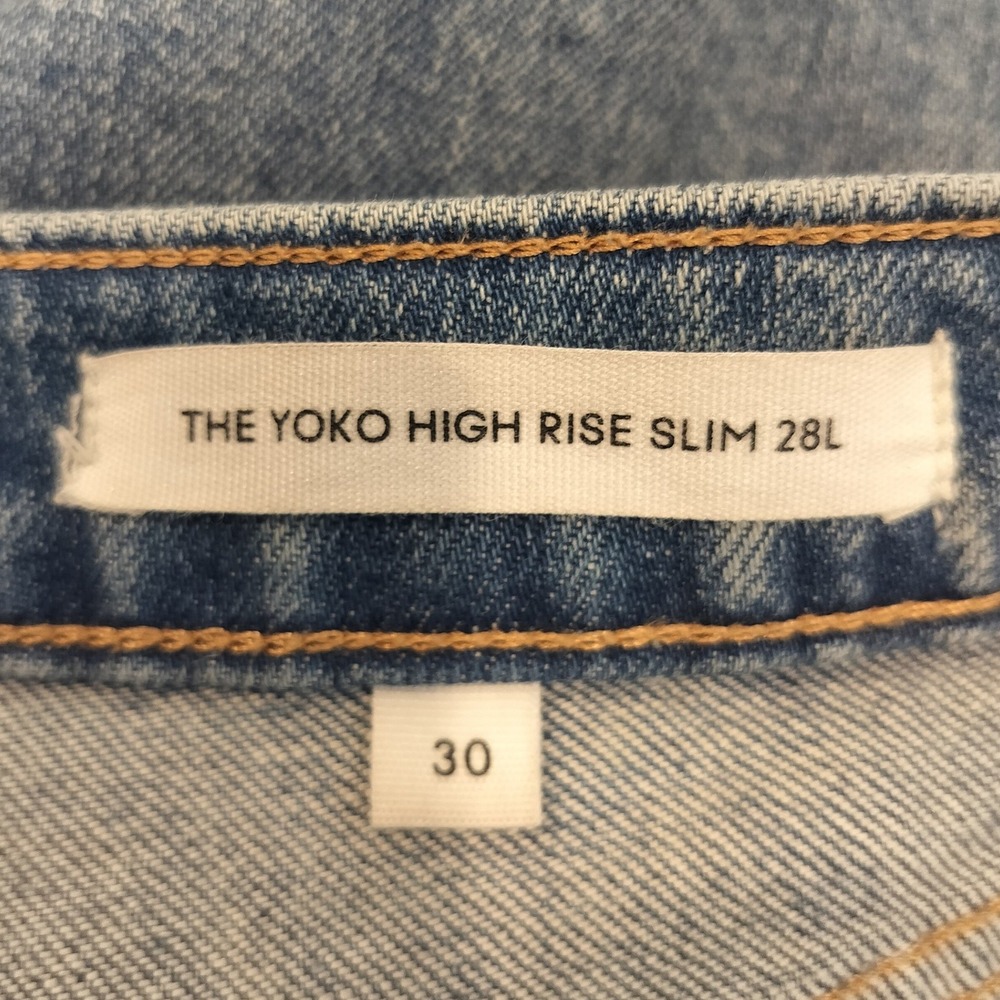 Denim Forum Aritzia Yoko High Rise Slim Jeans Size 30 Womens Button Fly - Picture 10 of 12